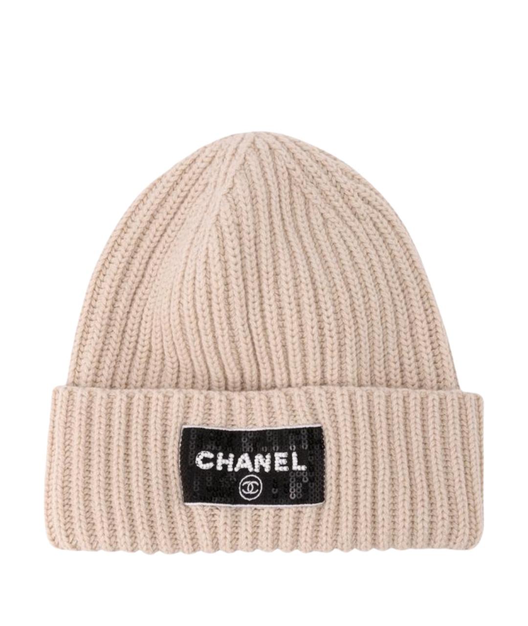 CHANEL Бежевая шерстяная шапка, фото 1
