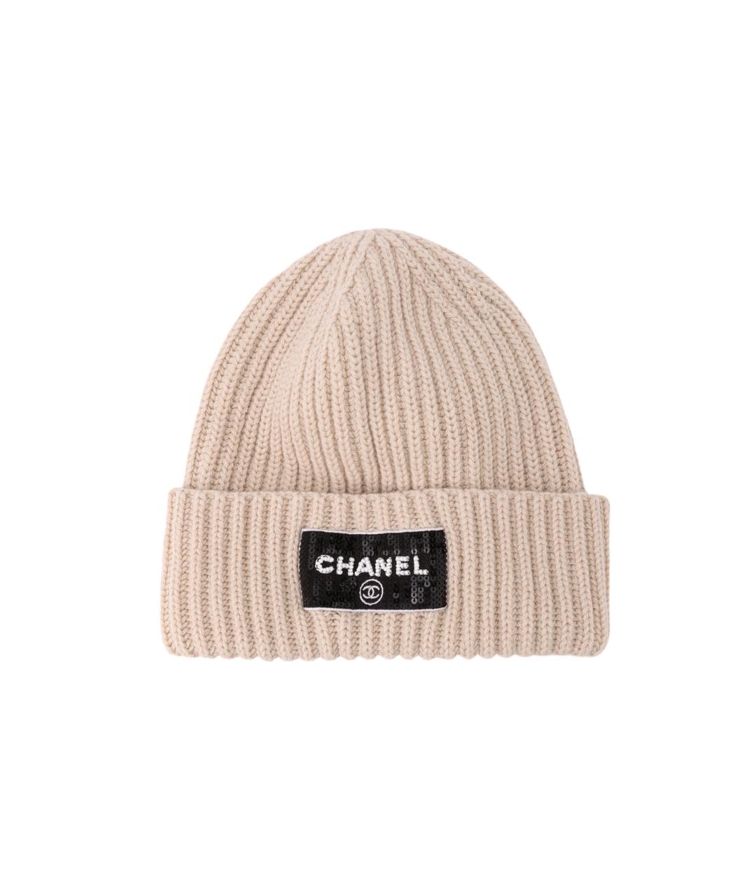 CHANEL Бежевая шерстяная шапка, фото 6