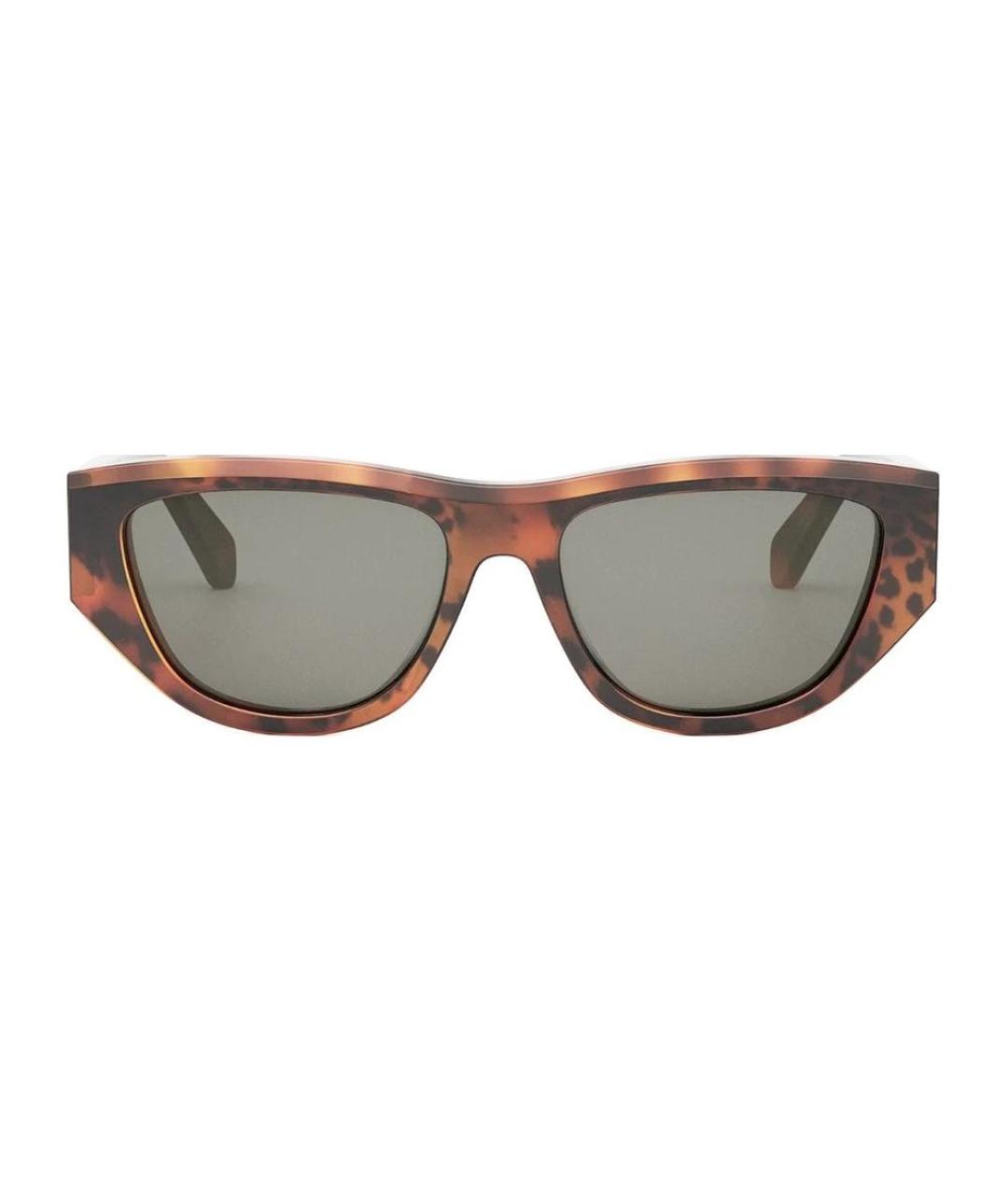 CELINE Коричневые пластиковые солнцезащитные очки, фото 2