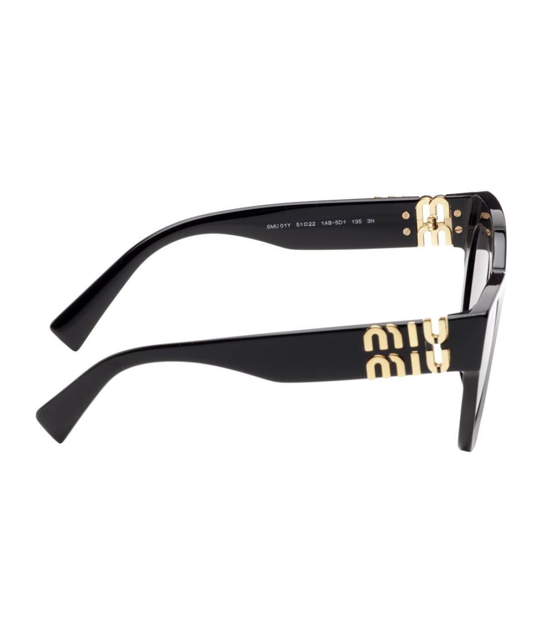 MIU MIU Черные пластиковые солнцезащитные очки, фото 3
