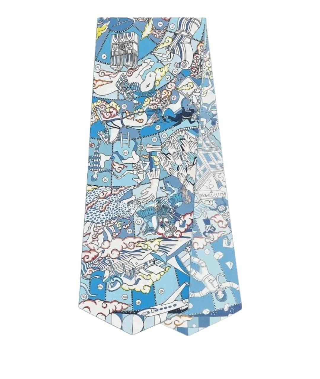 HERMES Синий шарф, фото 1