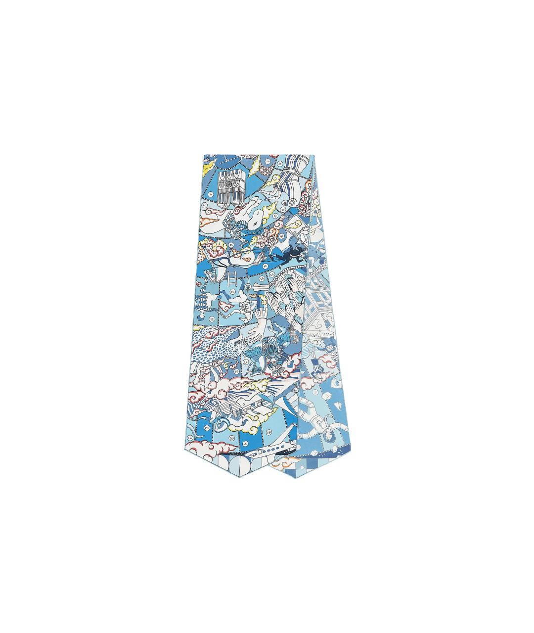 HERMES Синий шарф, фото 3