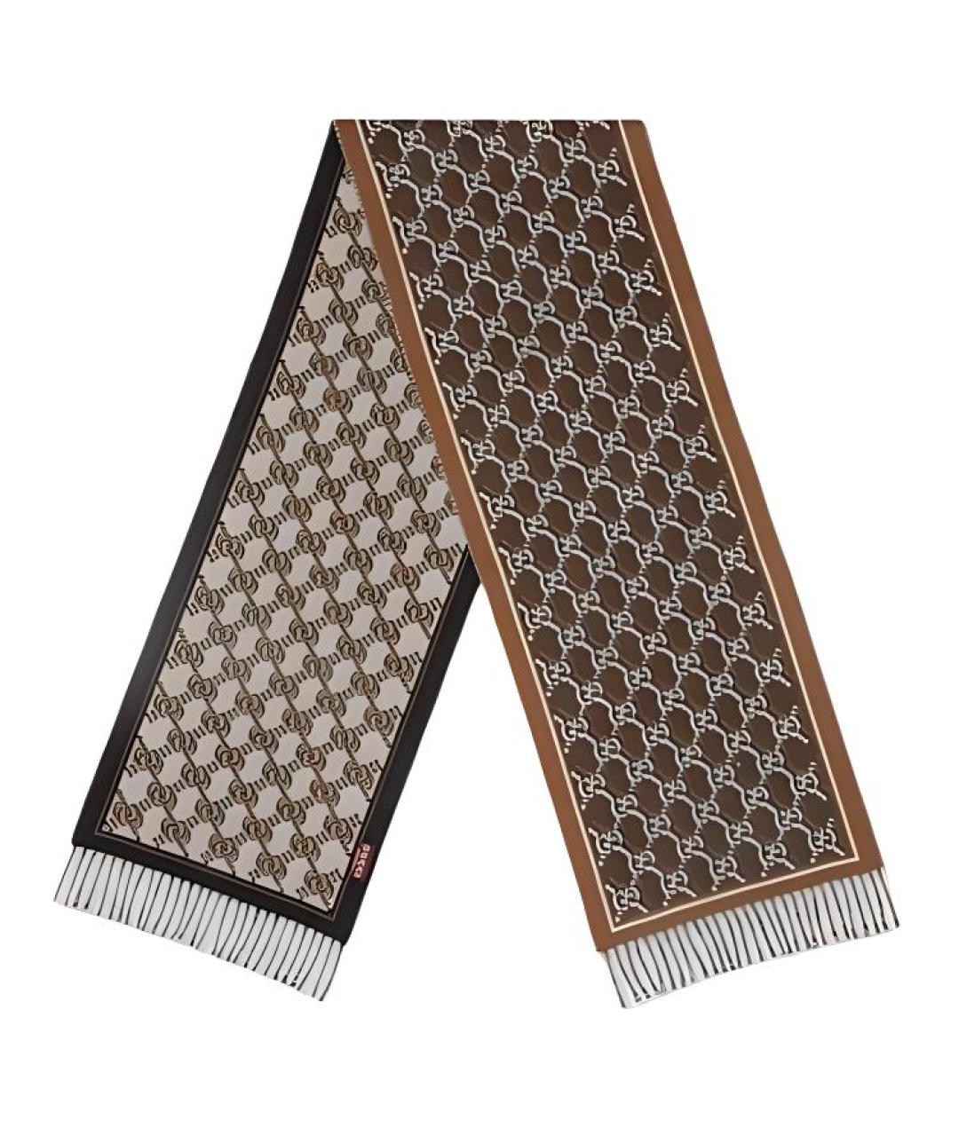 GUCCI Коричневый шарф, фото 2