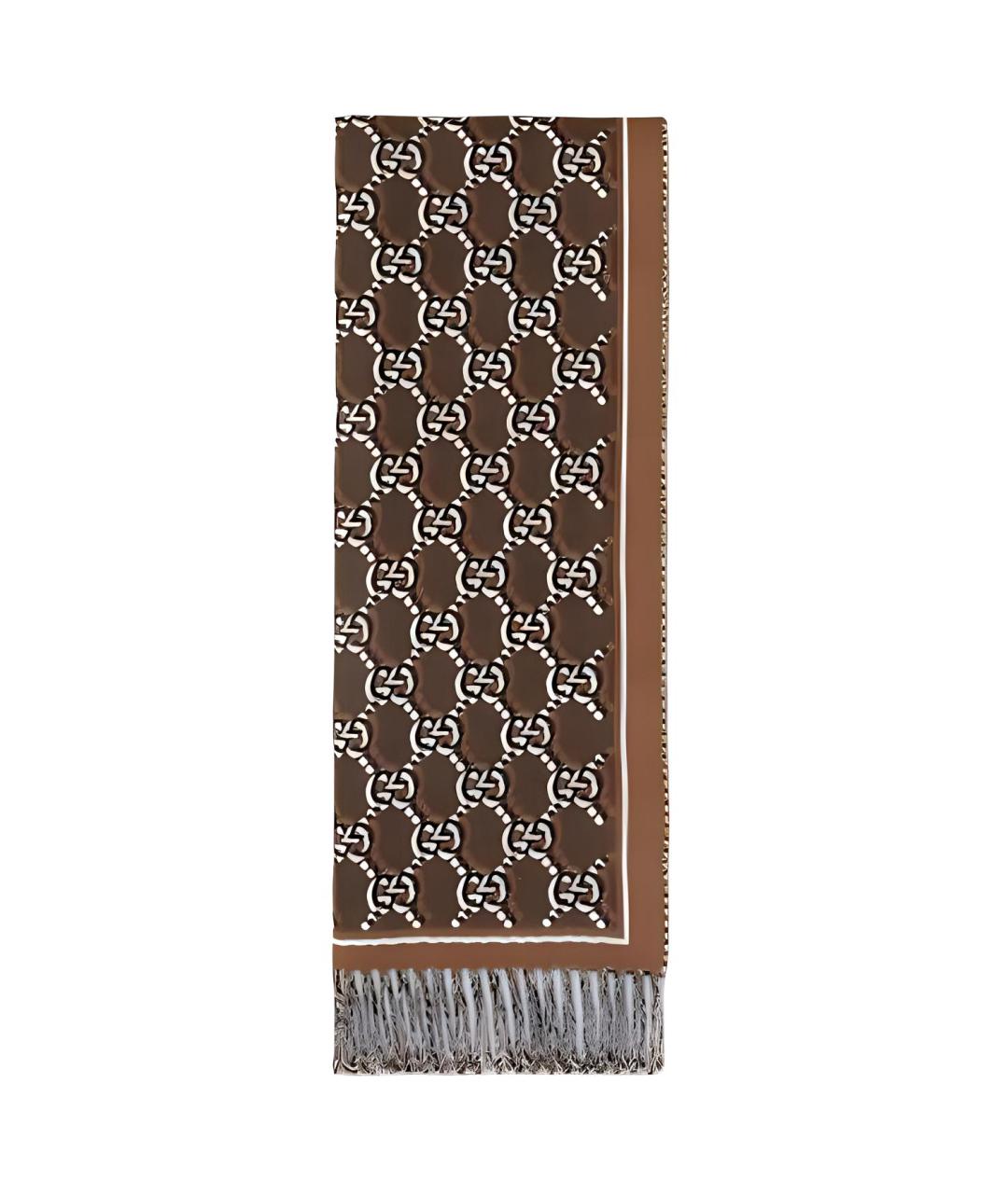 GUCCI Коричневый шарф, фото 1