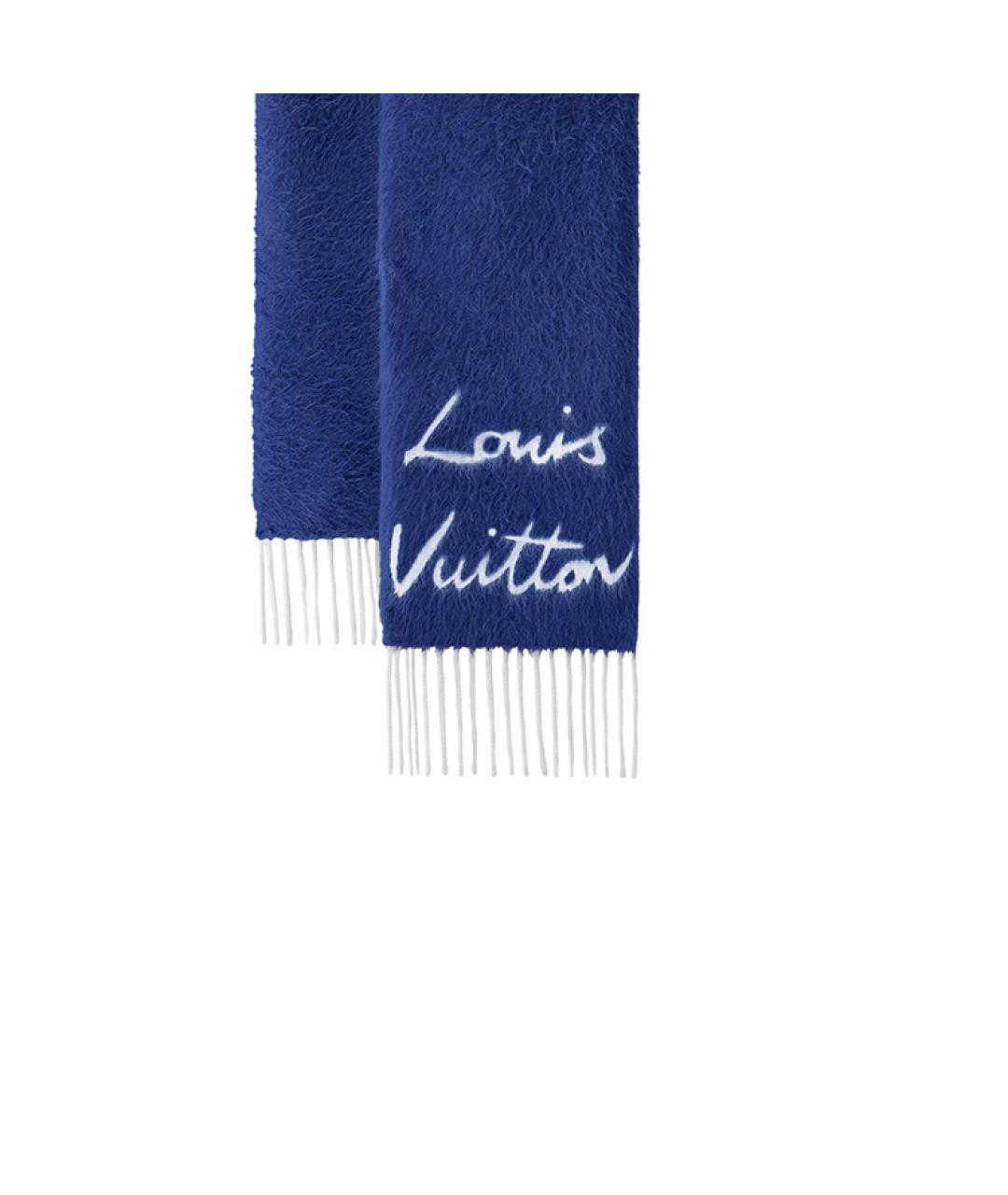 LOUIS VUITTON Синий шарф, фото 3
