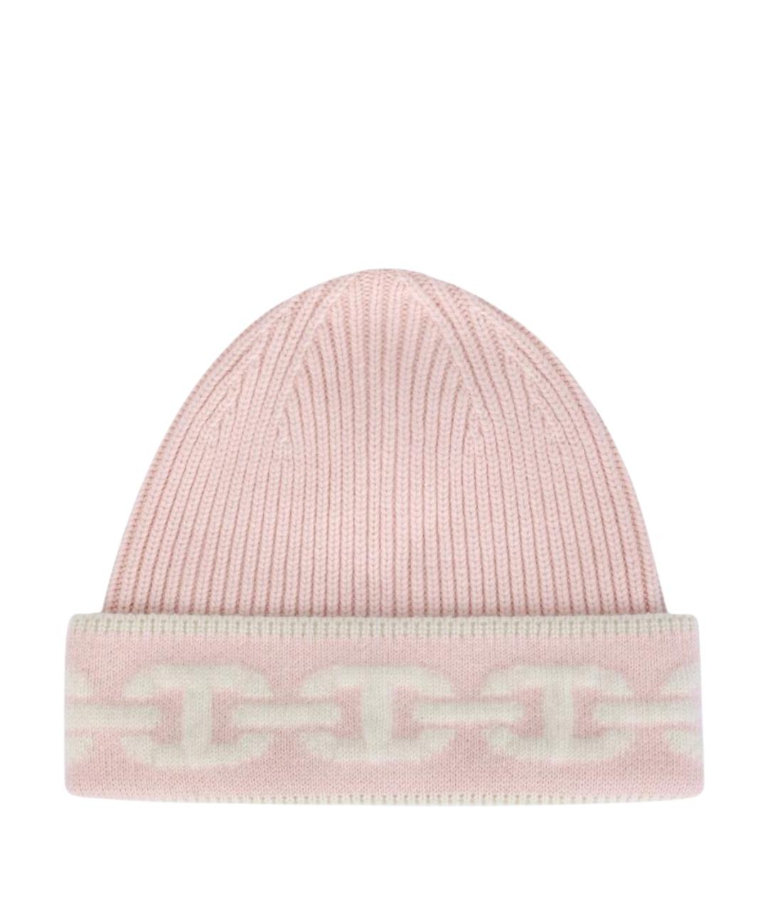HERMES Розовая кашемировая шапка, фото 1