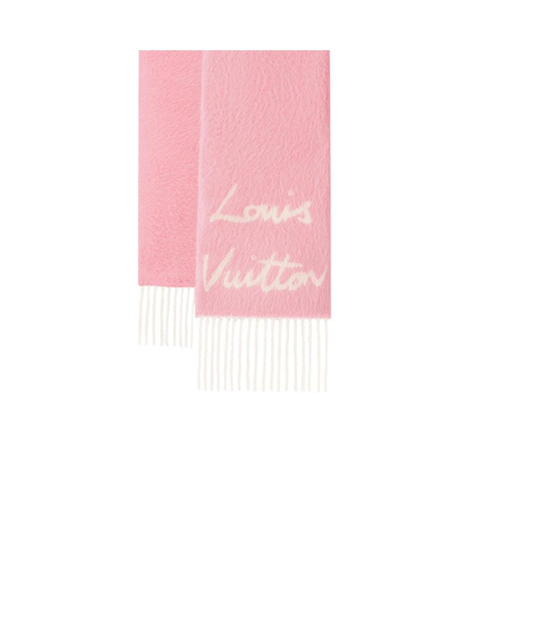 LOUIS VUITTON Розовый шарф, фото 3