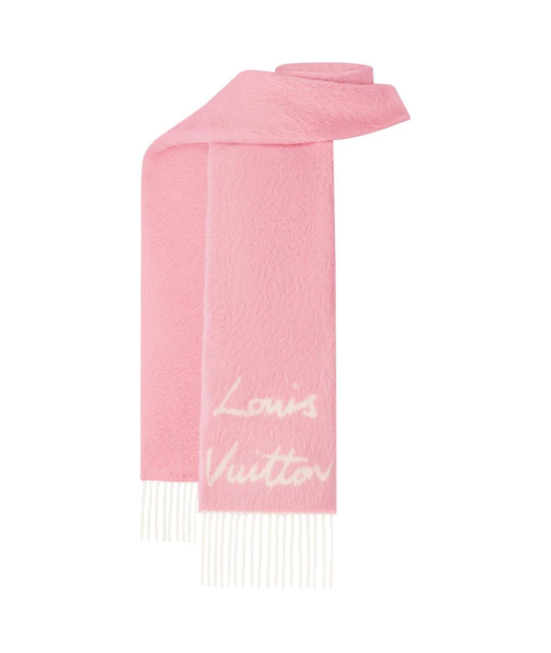 LOUIS VUITTON Розовый шарф, фото 1