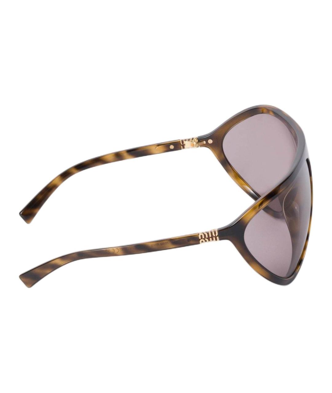 MIU MIU Коричневые пластиковые солнцезащитные очки, фото 3