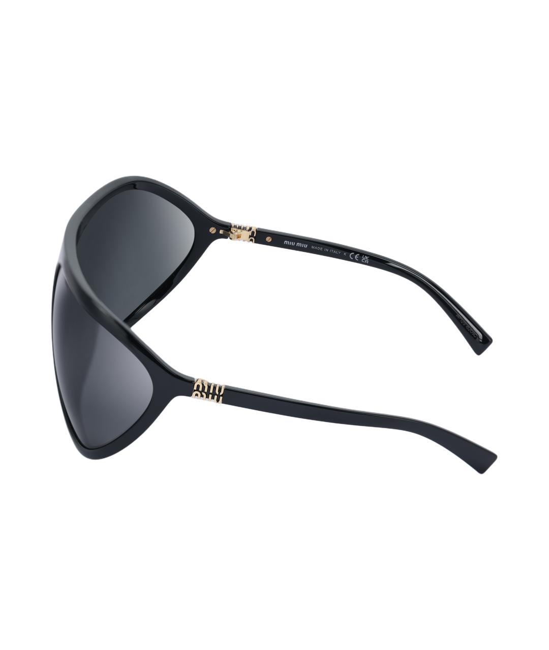 MIU MIU Черные пластиковые солнцезащитные очки, фото 3