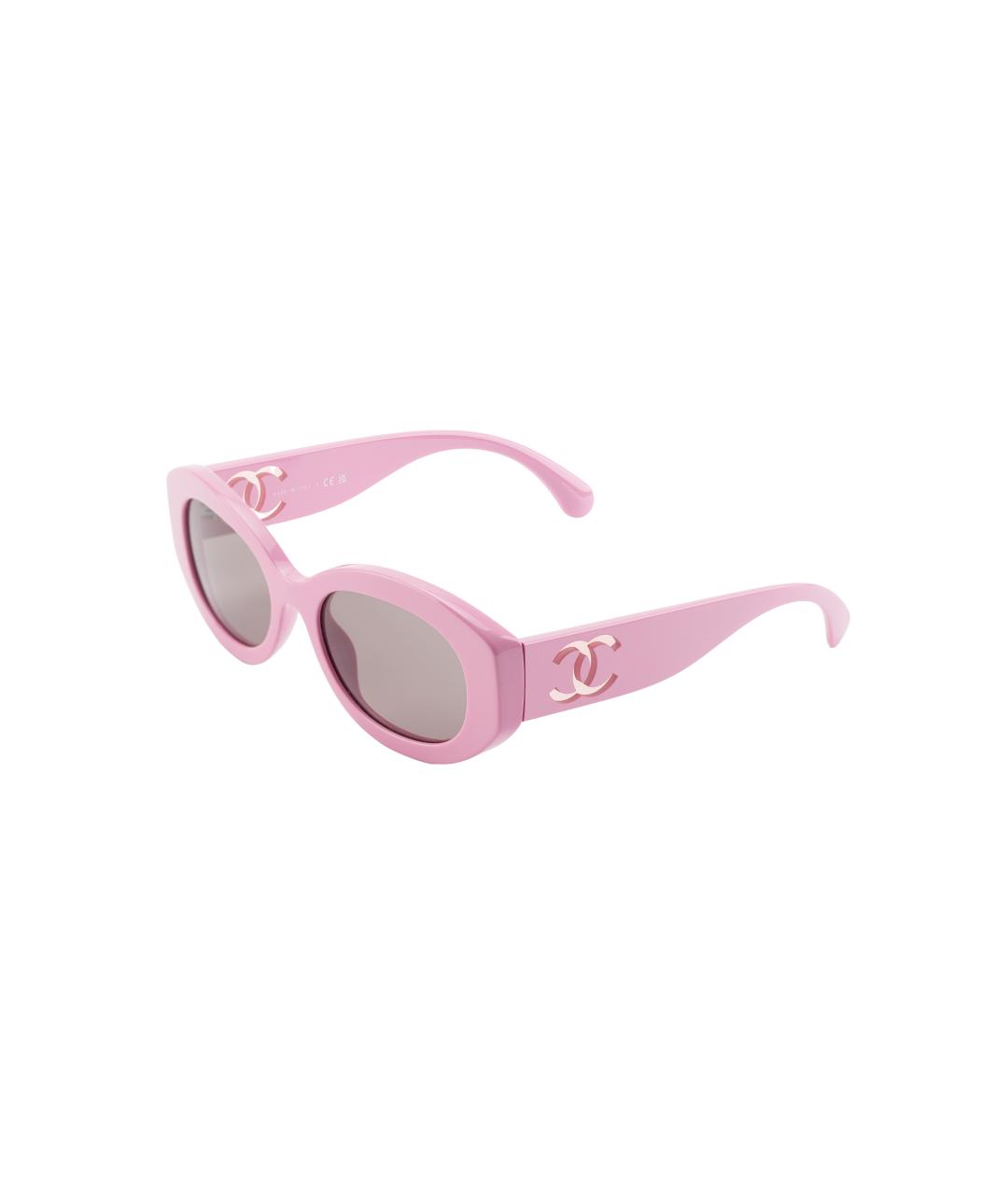 CHANEL Розовые пластиковые солнцезащитные очки, фото 5
