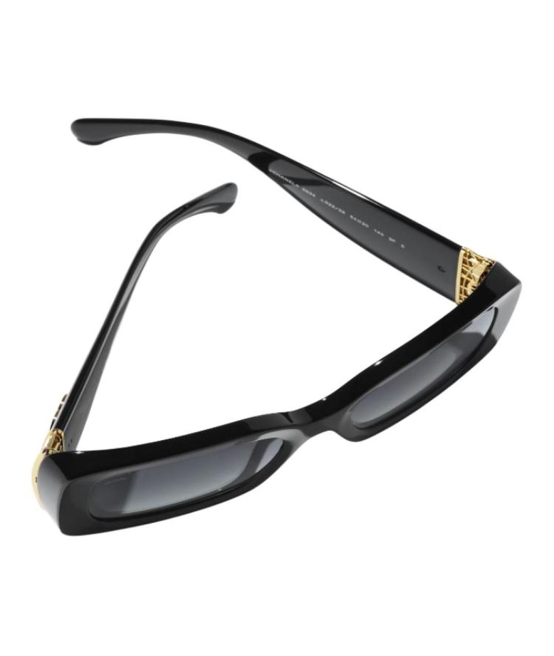 CHANEL Черные пластиковые солнцезащитные очки, фото 4