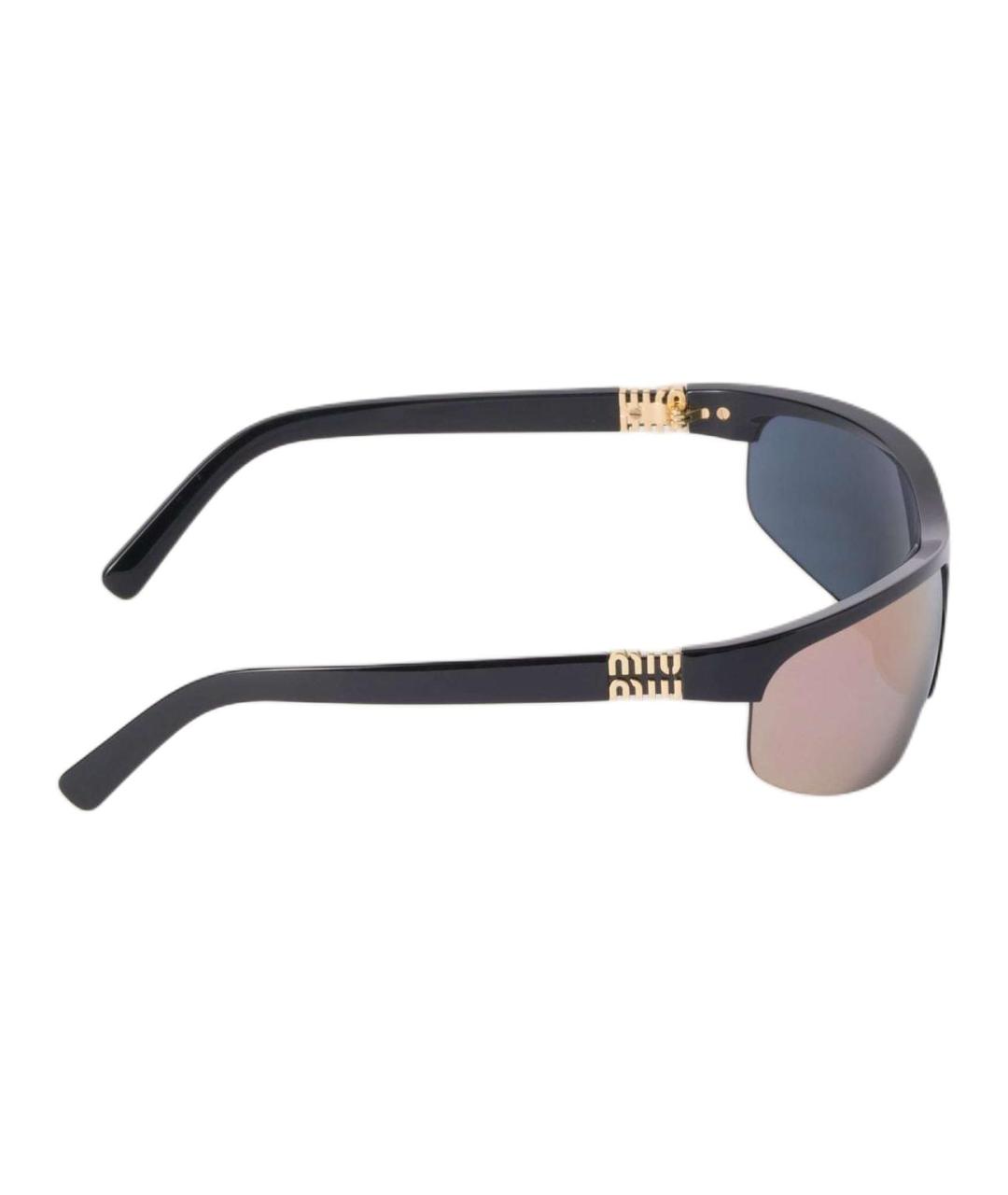 MIU MIU Черные пластиковые солнцезащитные очки, фото 3