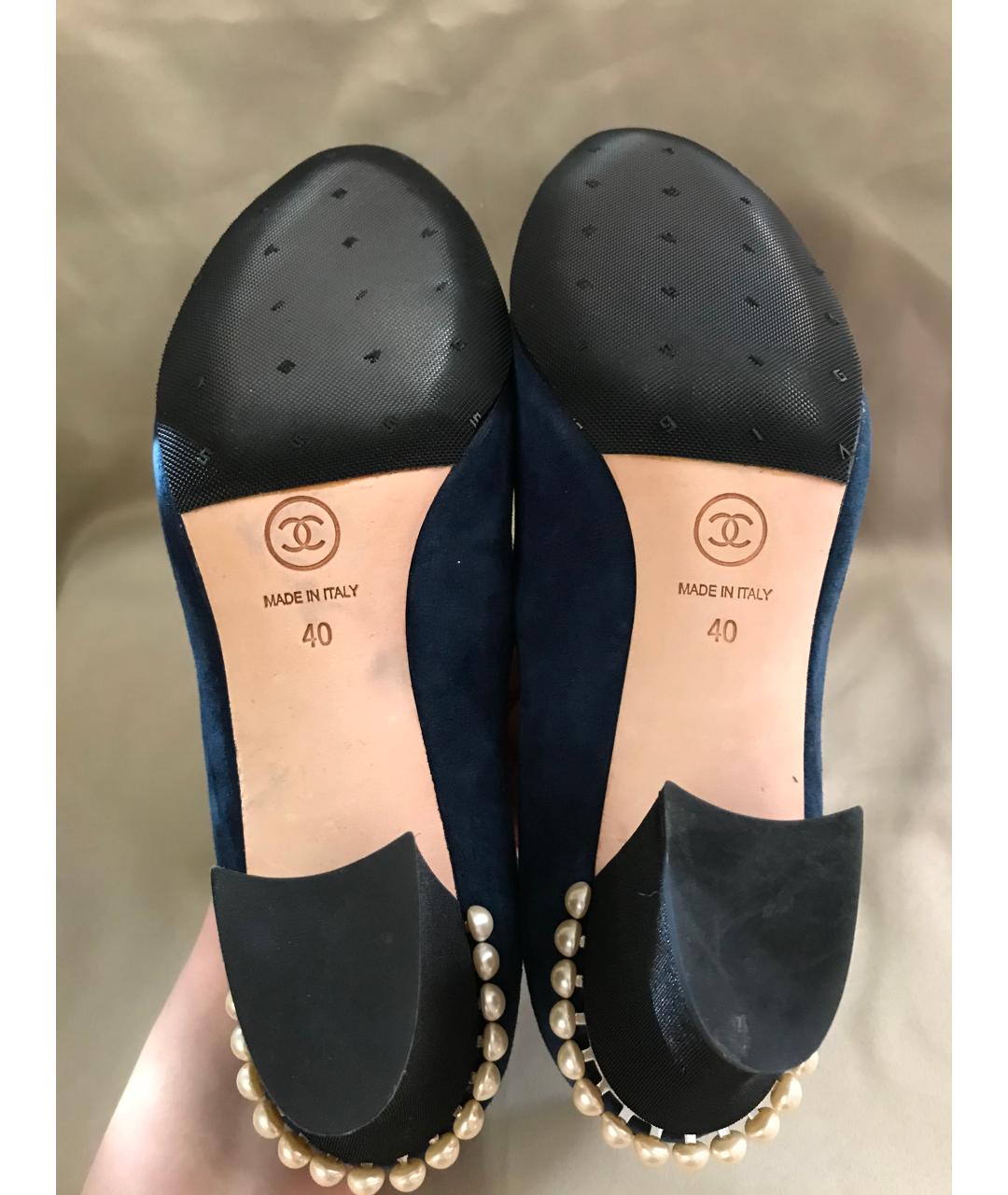 CHANEL Синие замшевые туфли, фото 2