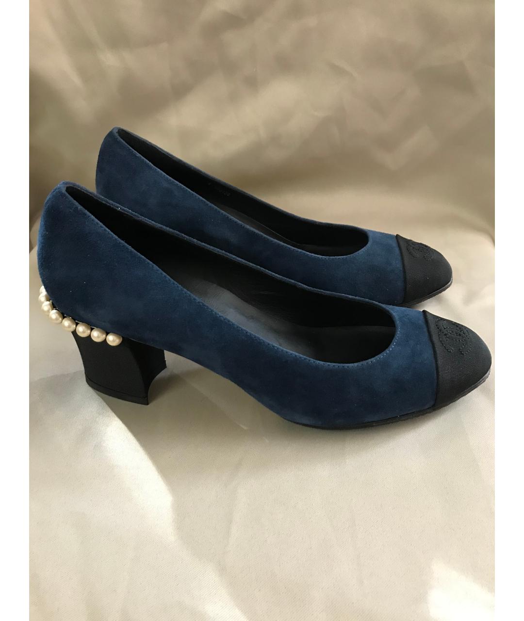 CHANEL Синие замшевые туфли, фото 6
