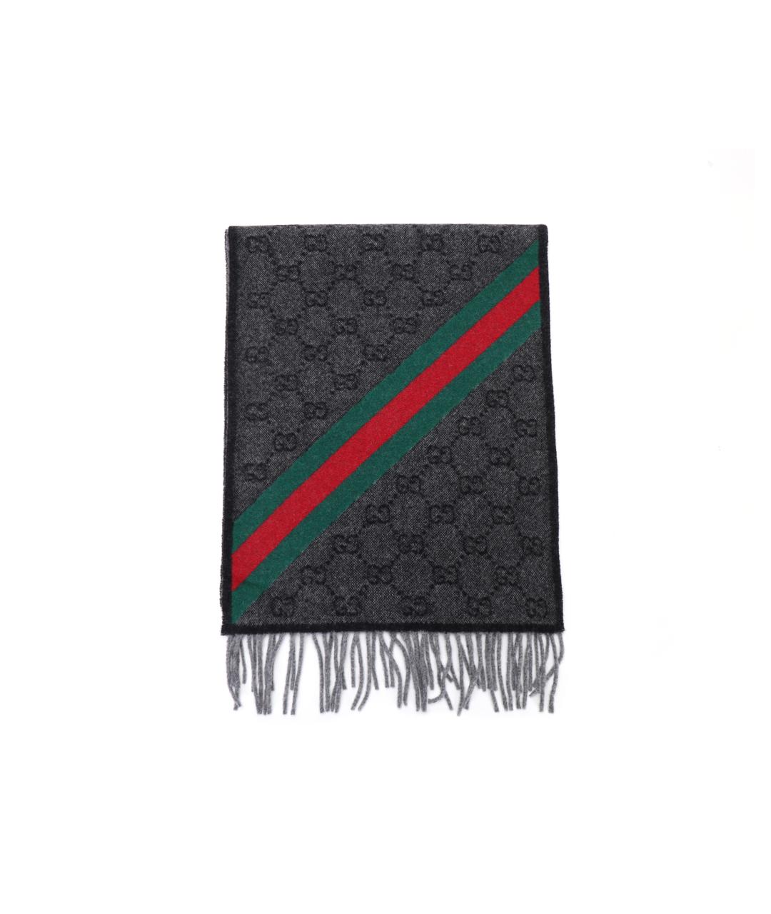 GUCCI Серый шарф, фото 2