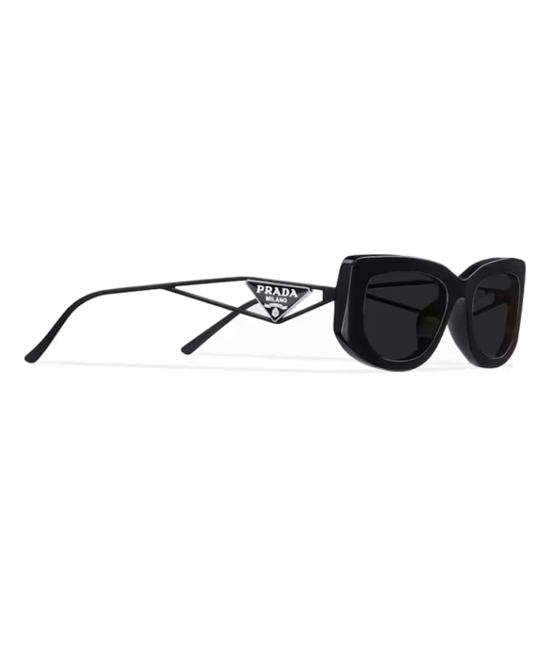 PRADA Черные пластиковые солнцезащитные очки, фото 2