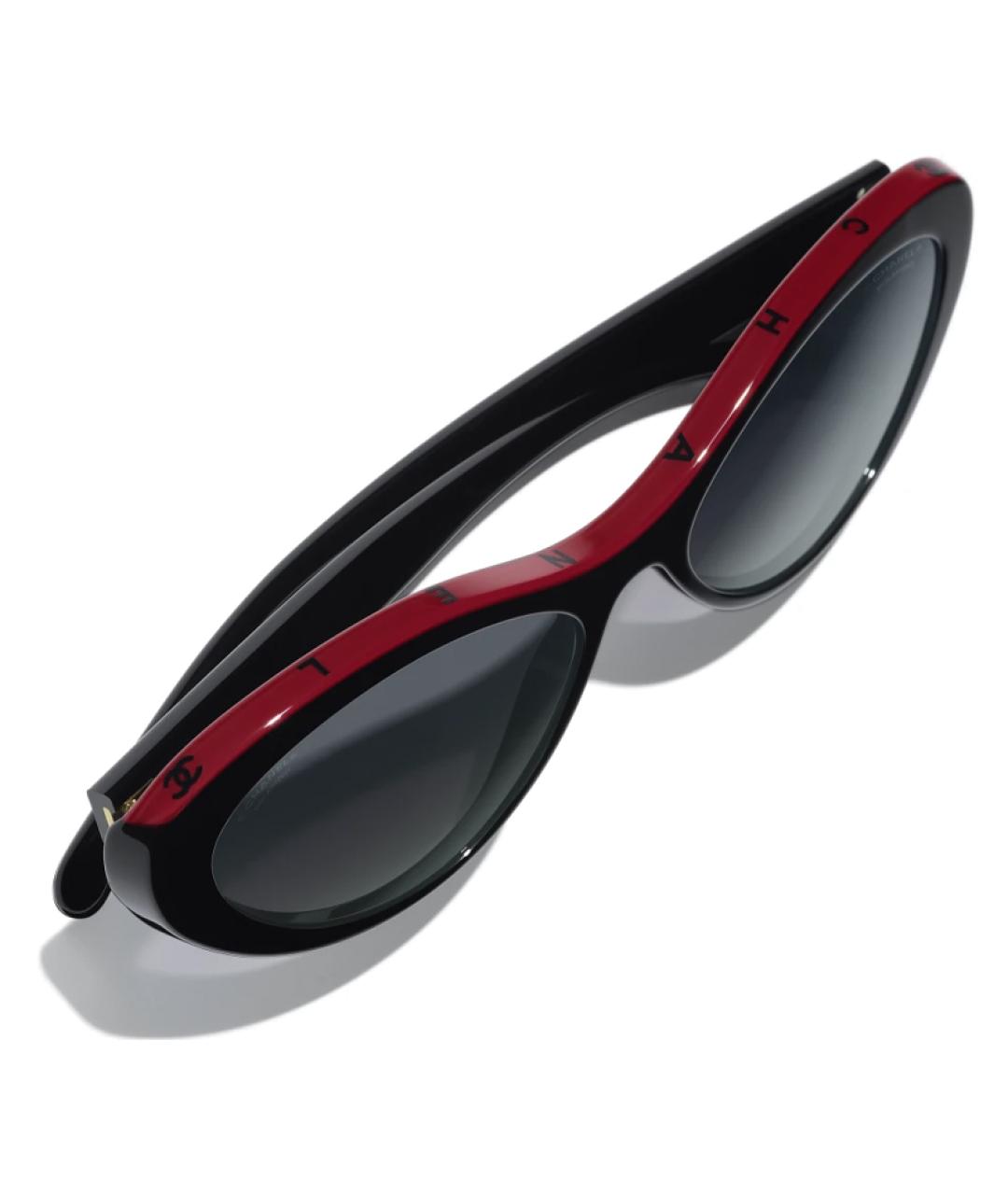 CHANEL Черные пластиковые солнцезащитные очки, фото 4