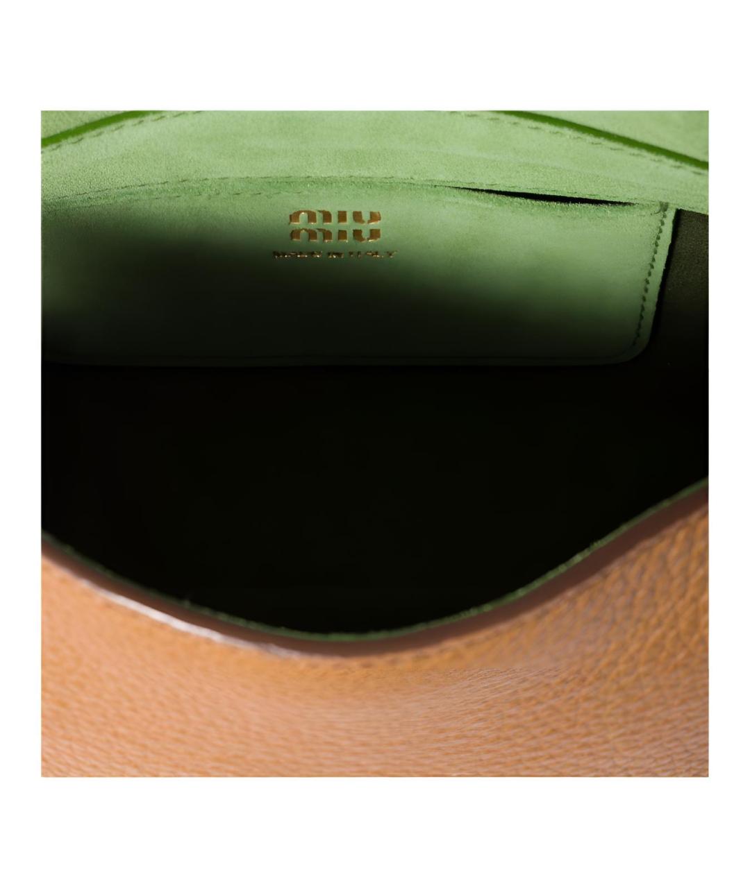 MIU MIU Коричневая кожаная сумка через плечо, фото 5