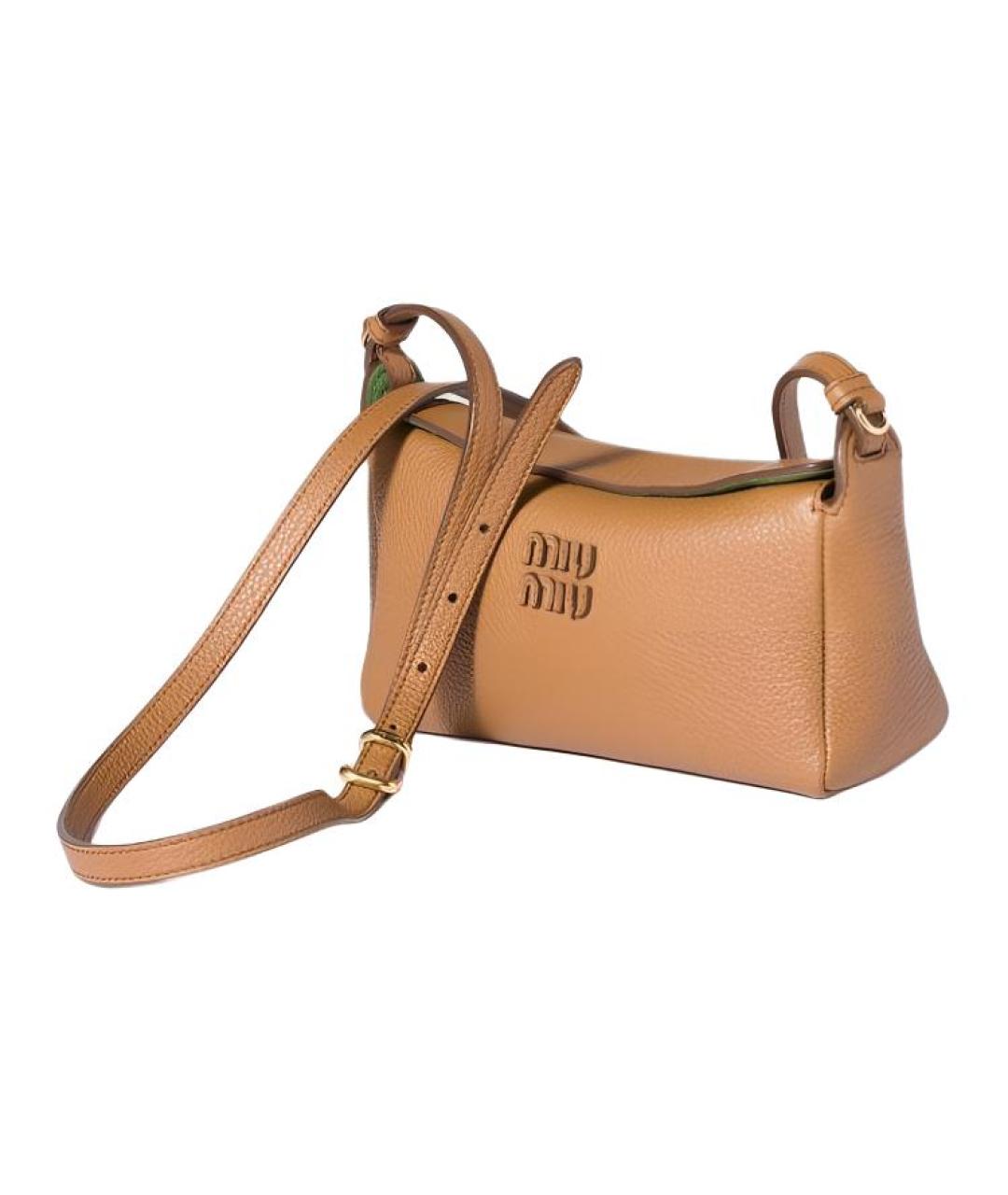 MIU MIU Коричневая кожаная сумка через плечо, фото 2