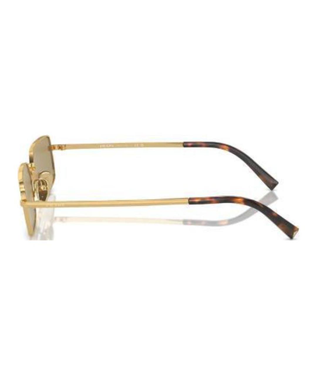 PRADA Золотые металлические солнцезащитные очки, фото 3