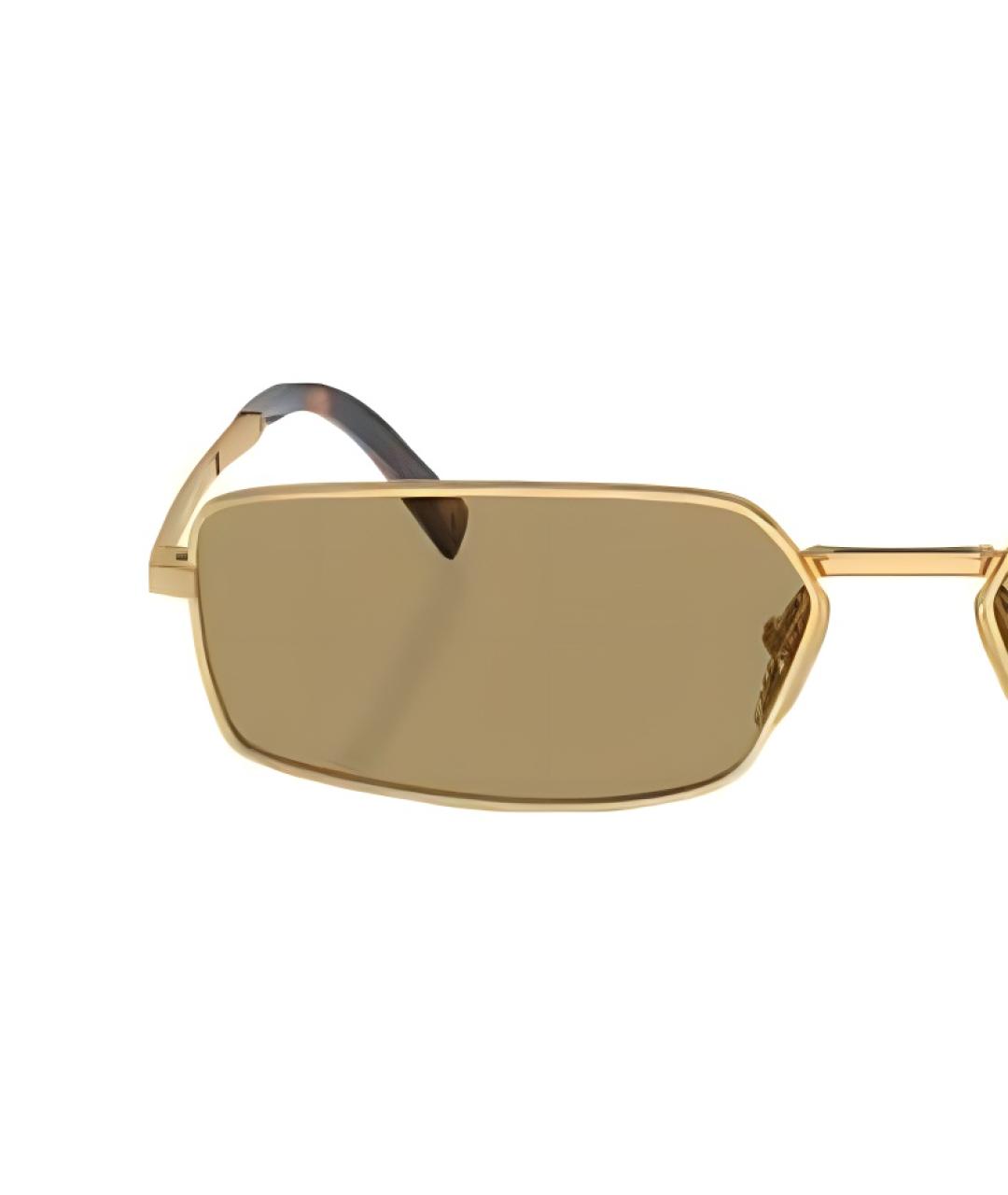 PRADA Золотые металлические солнцезащитные очки, фото 4