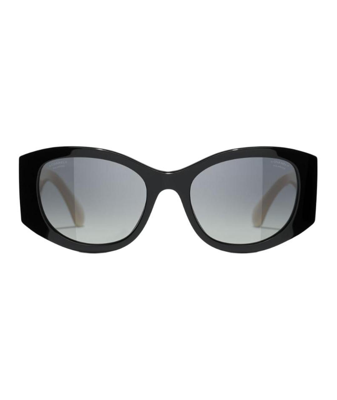 CHANEL Черные пластиковые солнцезащитные очки, фото 2