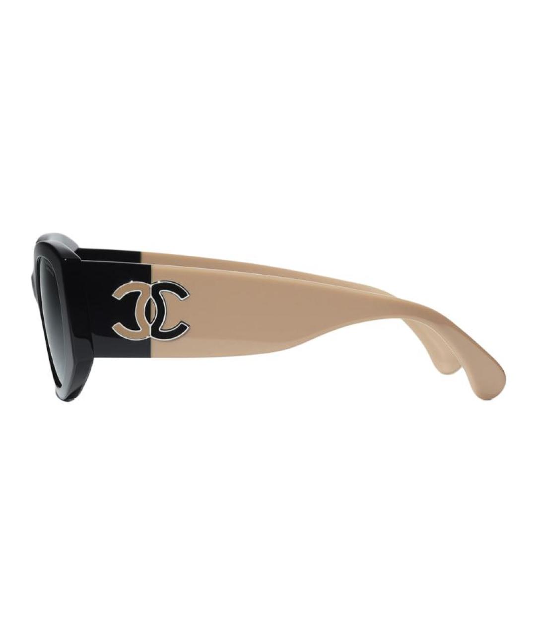 CHANEL Черные пластиковые солнцезащитные очки, фото 3