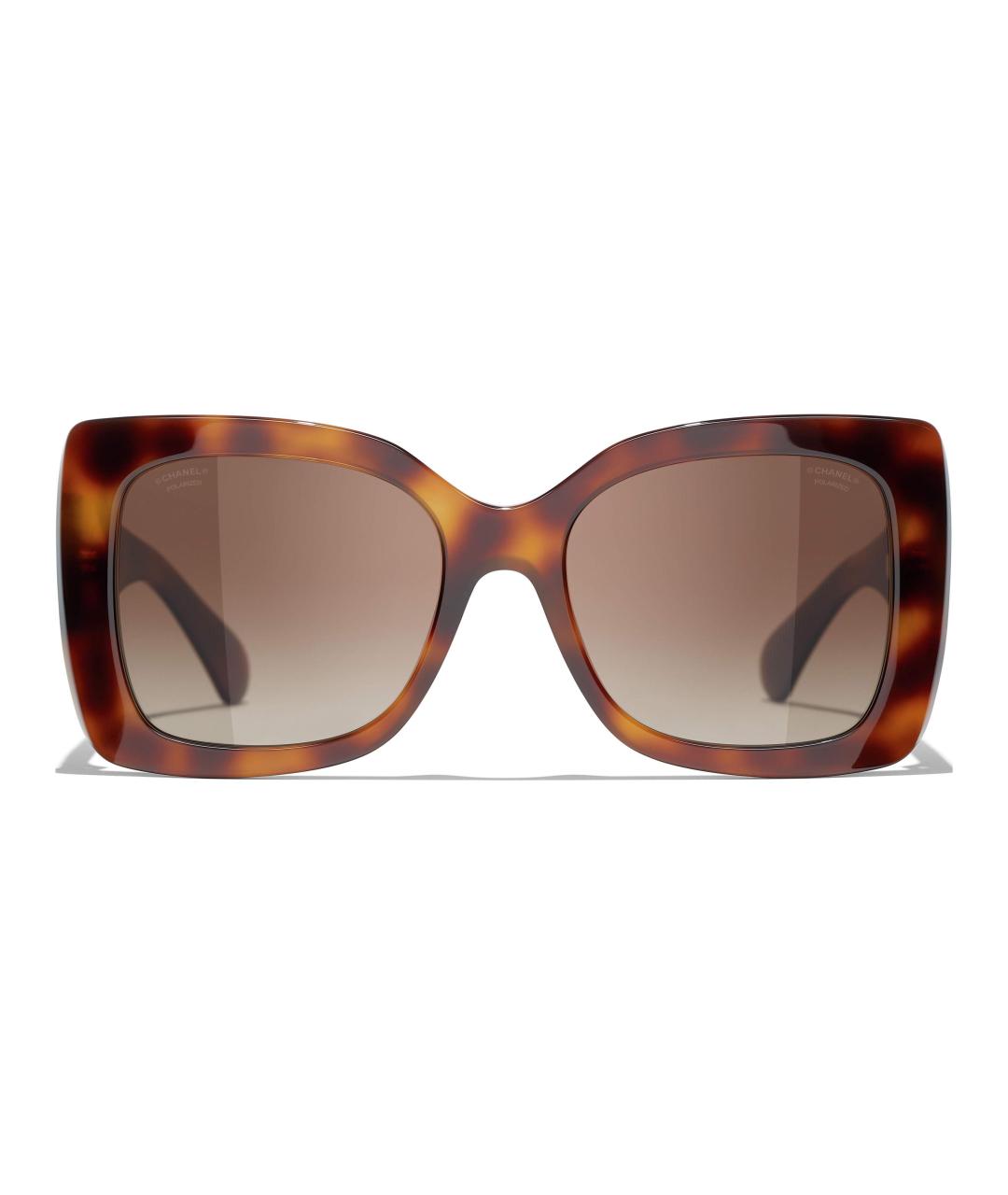 CHANEL Коричневые пластиковые солнцезащитные очки, фото 1