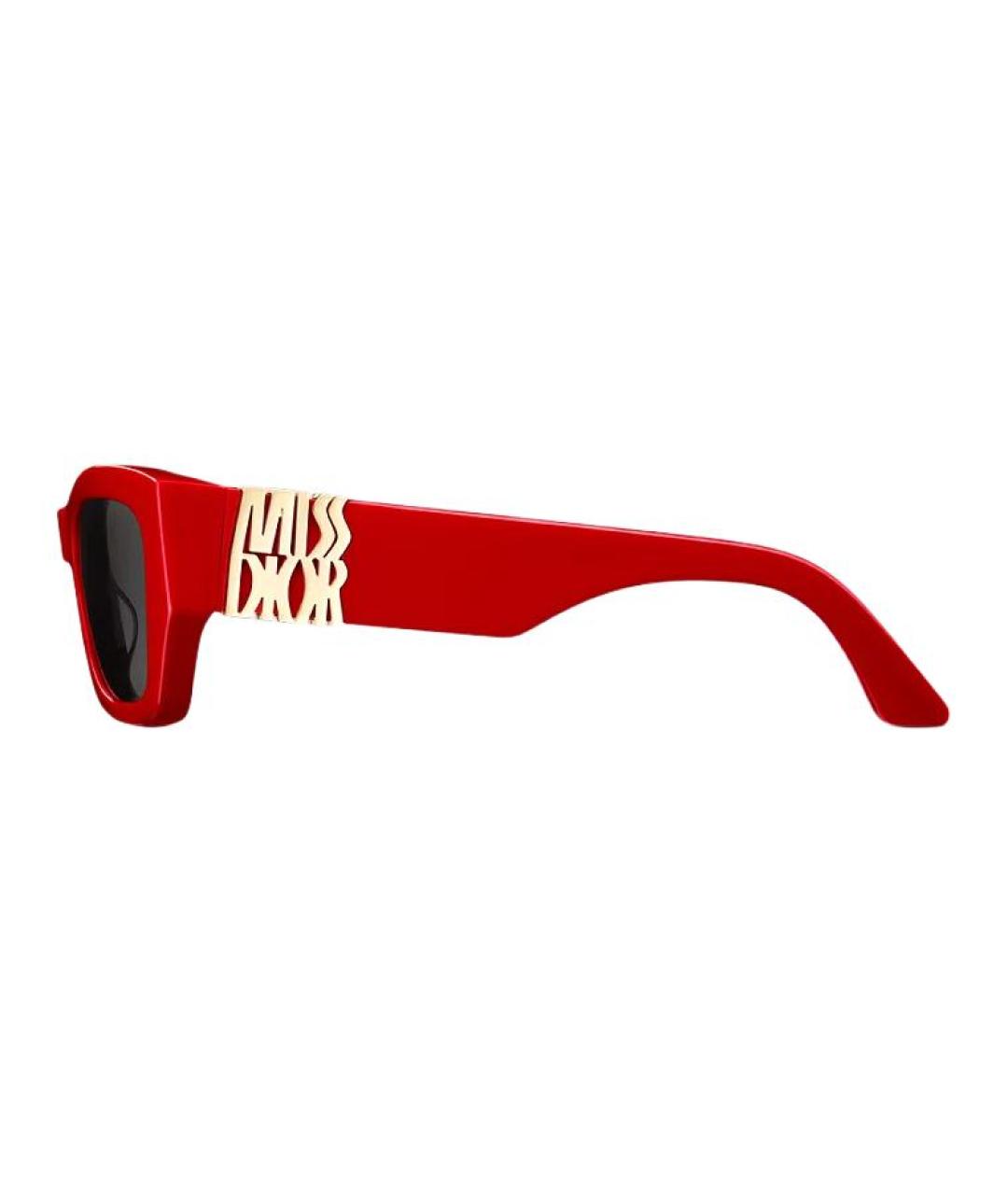CHRISTIAN DIOR Красные пластиковые солнцезащитные очки, фото 3