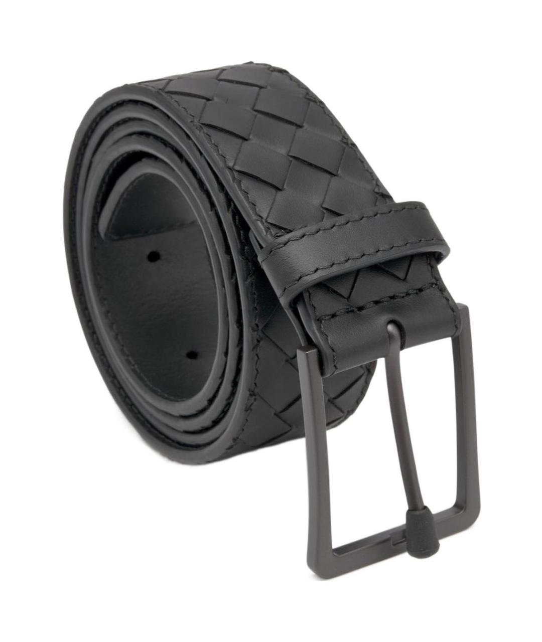 BOTTEGA VENETA Черный кожаный ремень, фото 2