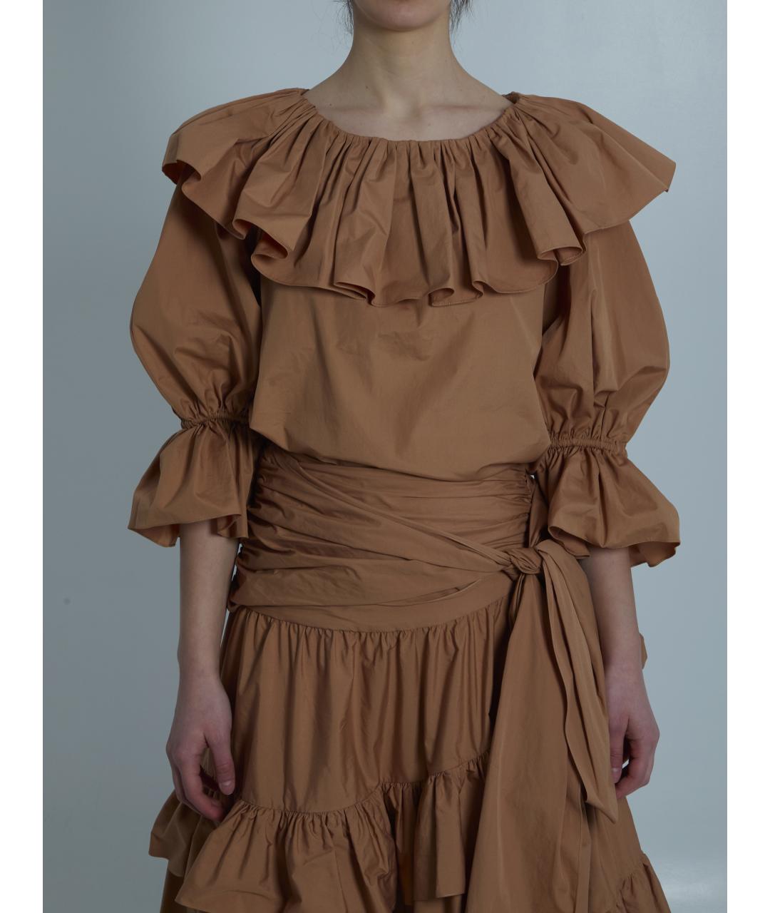 CHLOE Коричневая хлопковая блузы, фото 3