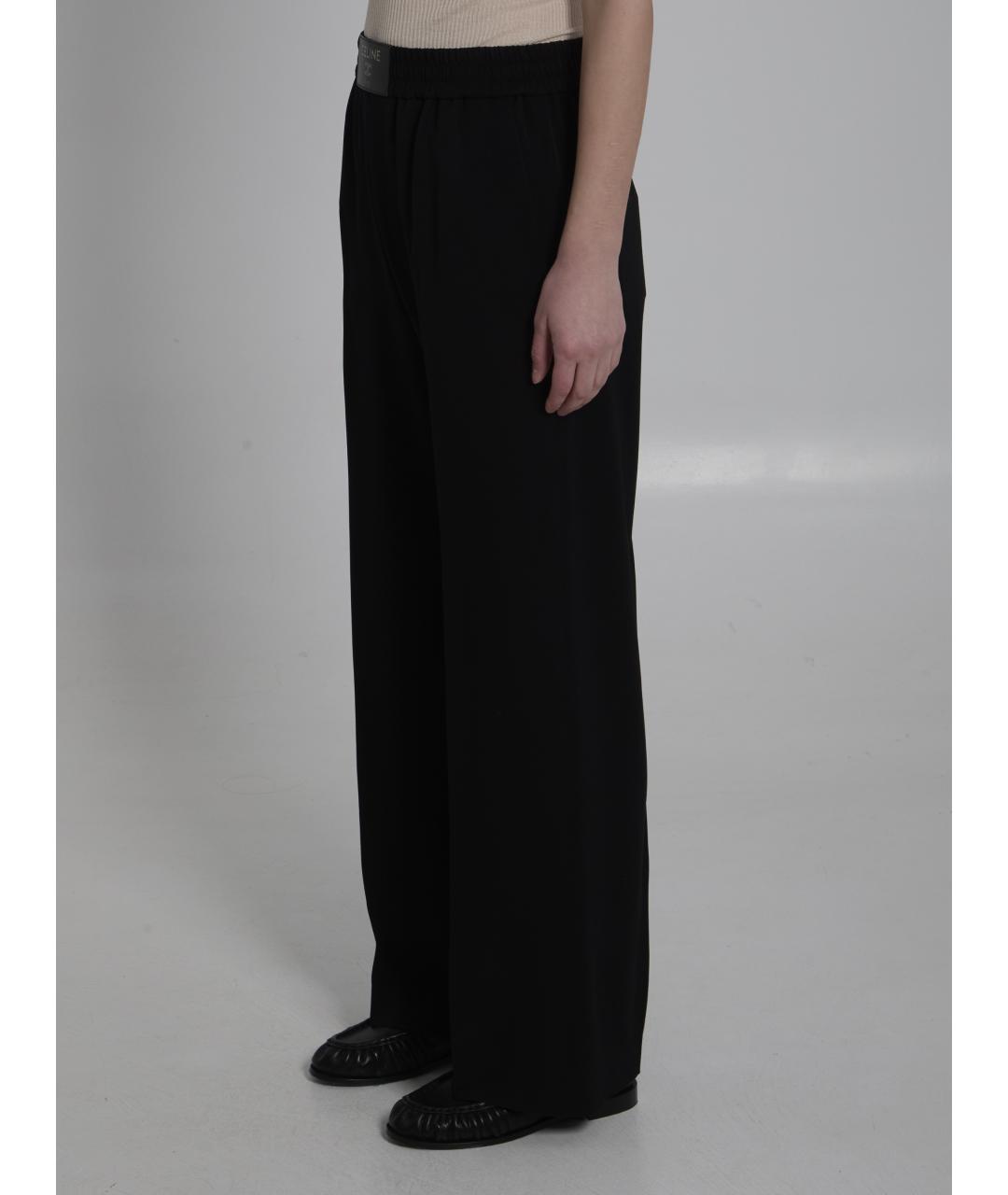 CELINE Черные шерстяные прямые брюки, фото 2