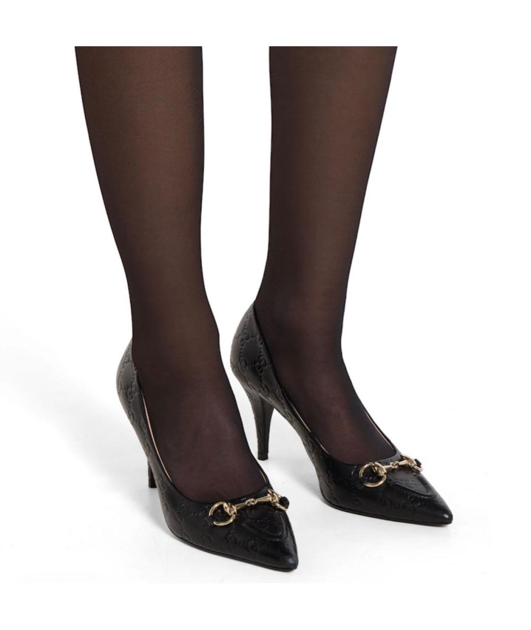 GUCCI Черные кожаные туфли, фото 3