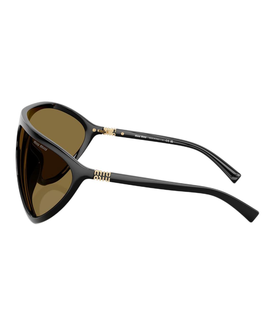 MIU MIU Черные пластиковые солнцезащитные очки, фото 3