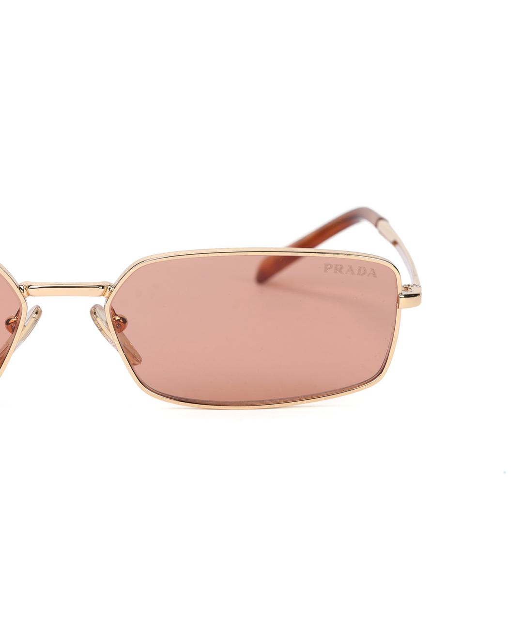 PRADA Золотые металлические солнцезащитные очки, фото 4