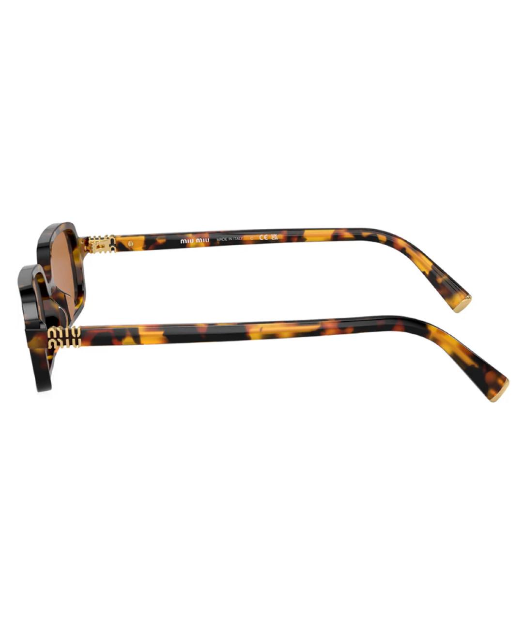 MIU MIU Коричневые пластиковые солнцезащитные очки, фото 3
