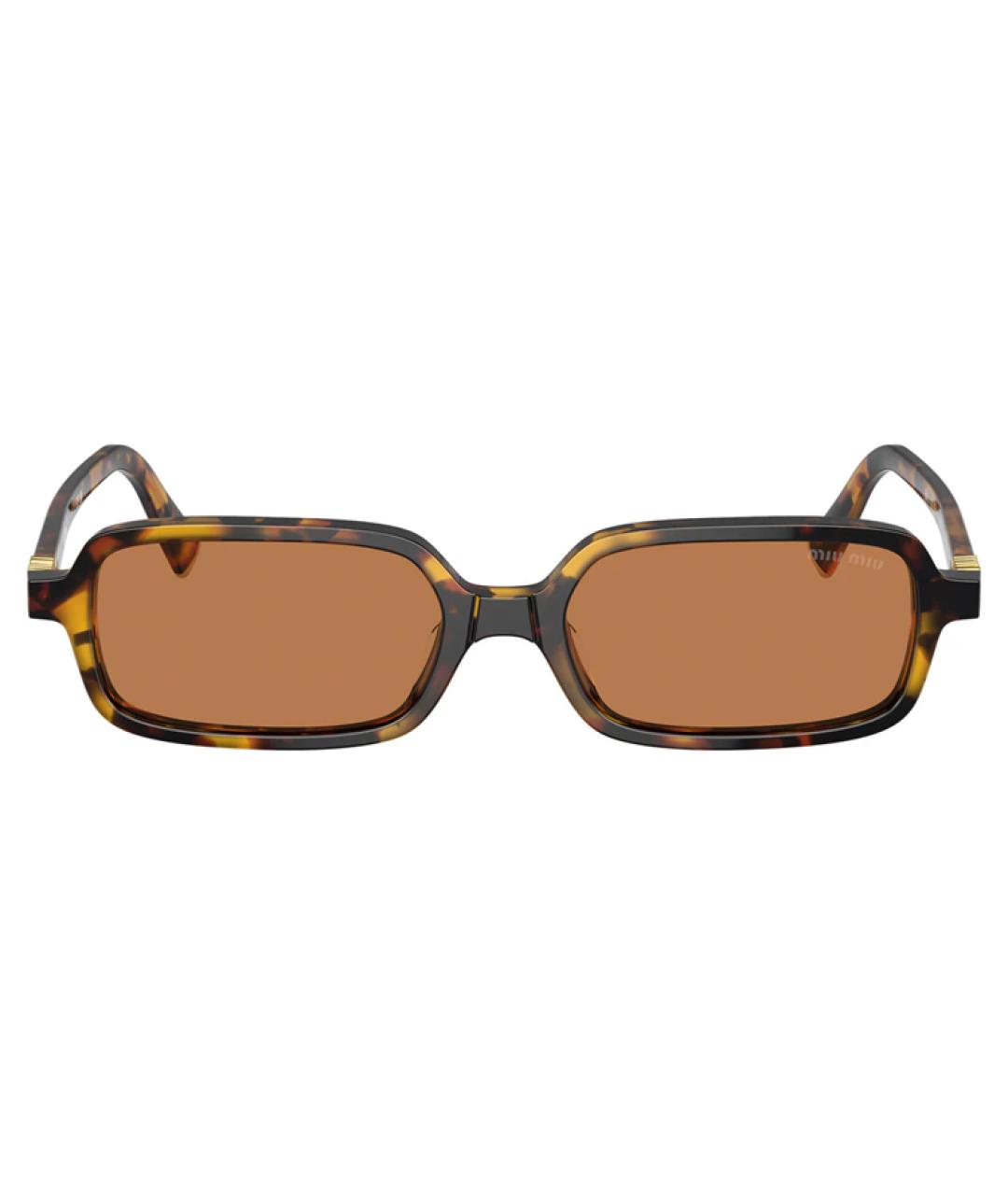 MIU MIU Коричневые пластиковые солнцезащитные очки, фото 2