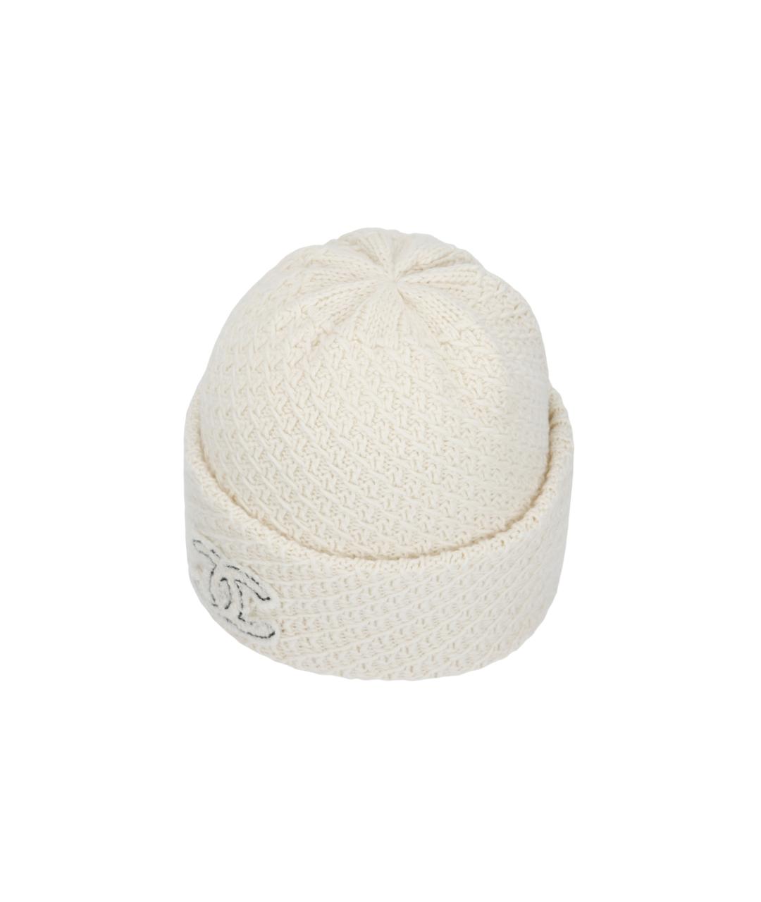CHANEL Белая кашемировая шапка, фото 4
