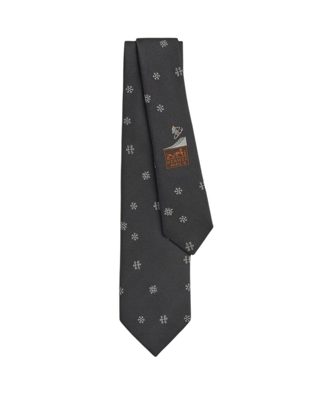 HERMES Серый галстук, фото 1