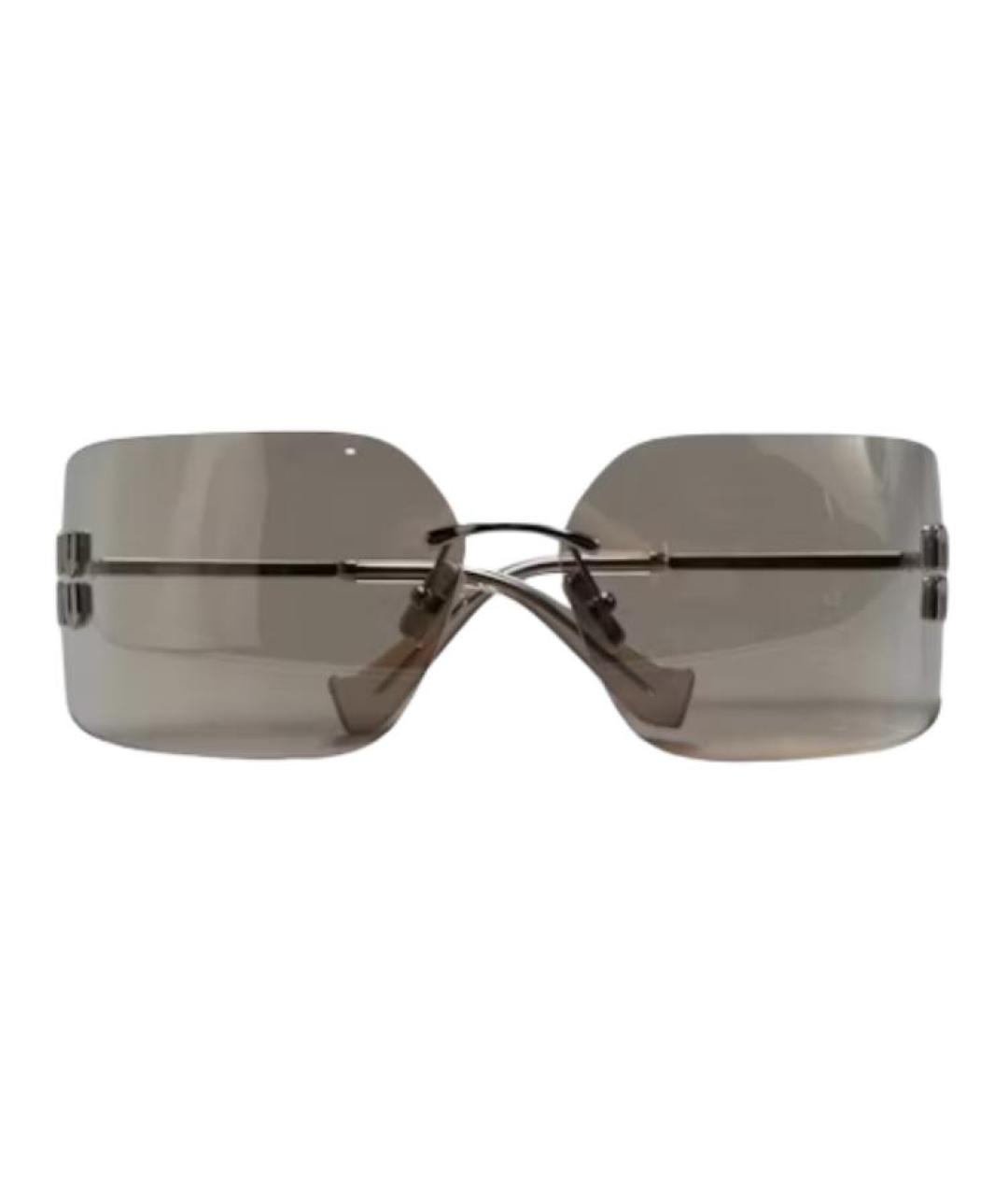 MIU MIU Серебряные металлические солнцезащитные очки, фото 1