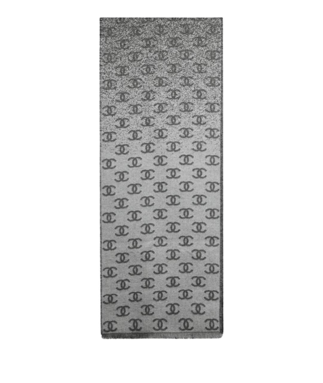 CHANEL Серый шарф, фото 1