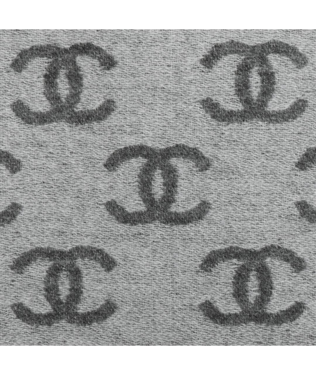 CHANEL Серый шарф, фото 3