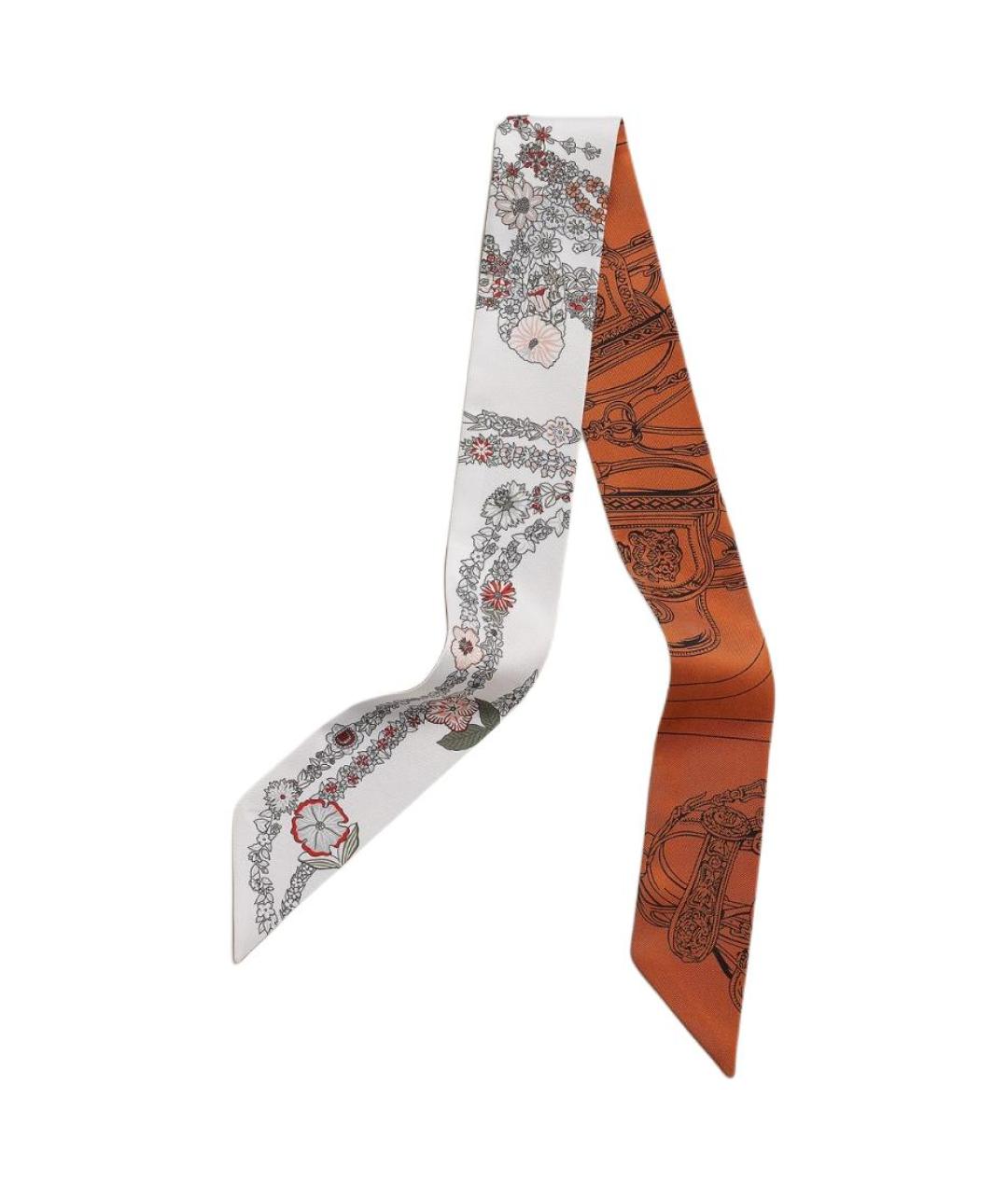 HERMES Красный шелковый шарф, фото 1