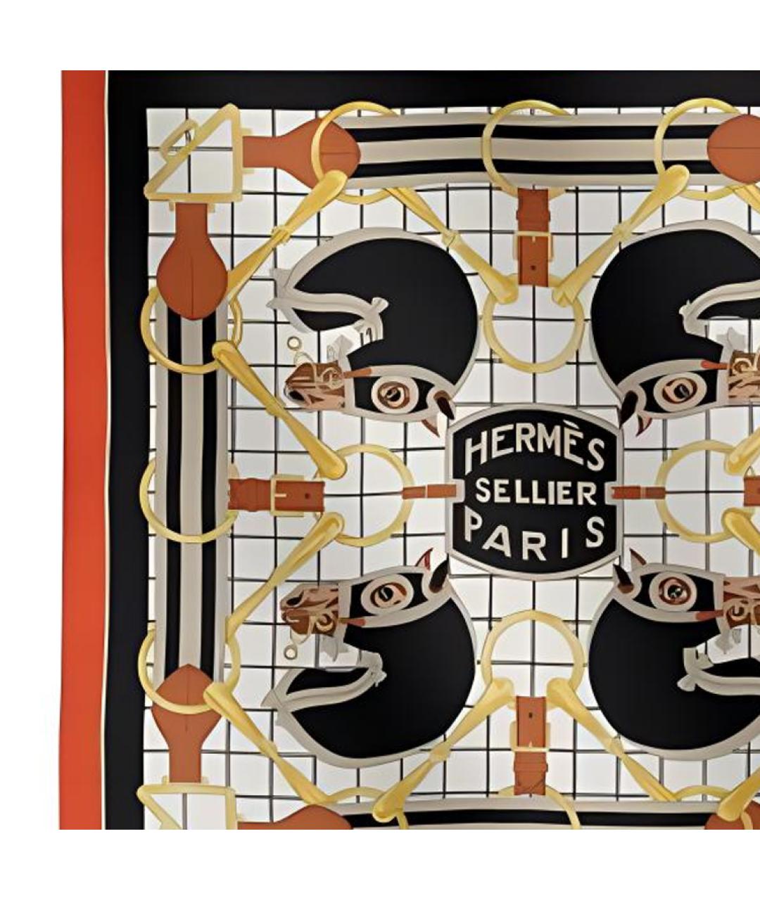 HERMES Мульти шелковый шарф, фото 2