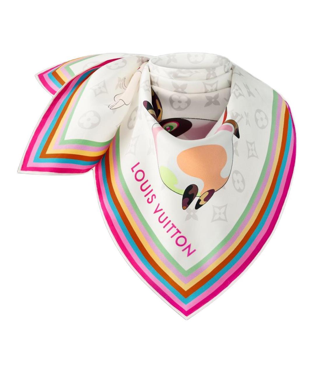 LOUIS VUITTON Белый шарф, фото 2
