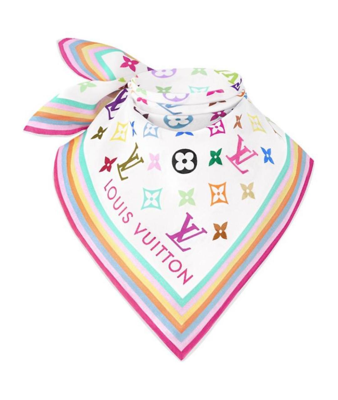 LOUIS VUITTON Белый шарф, фото 2