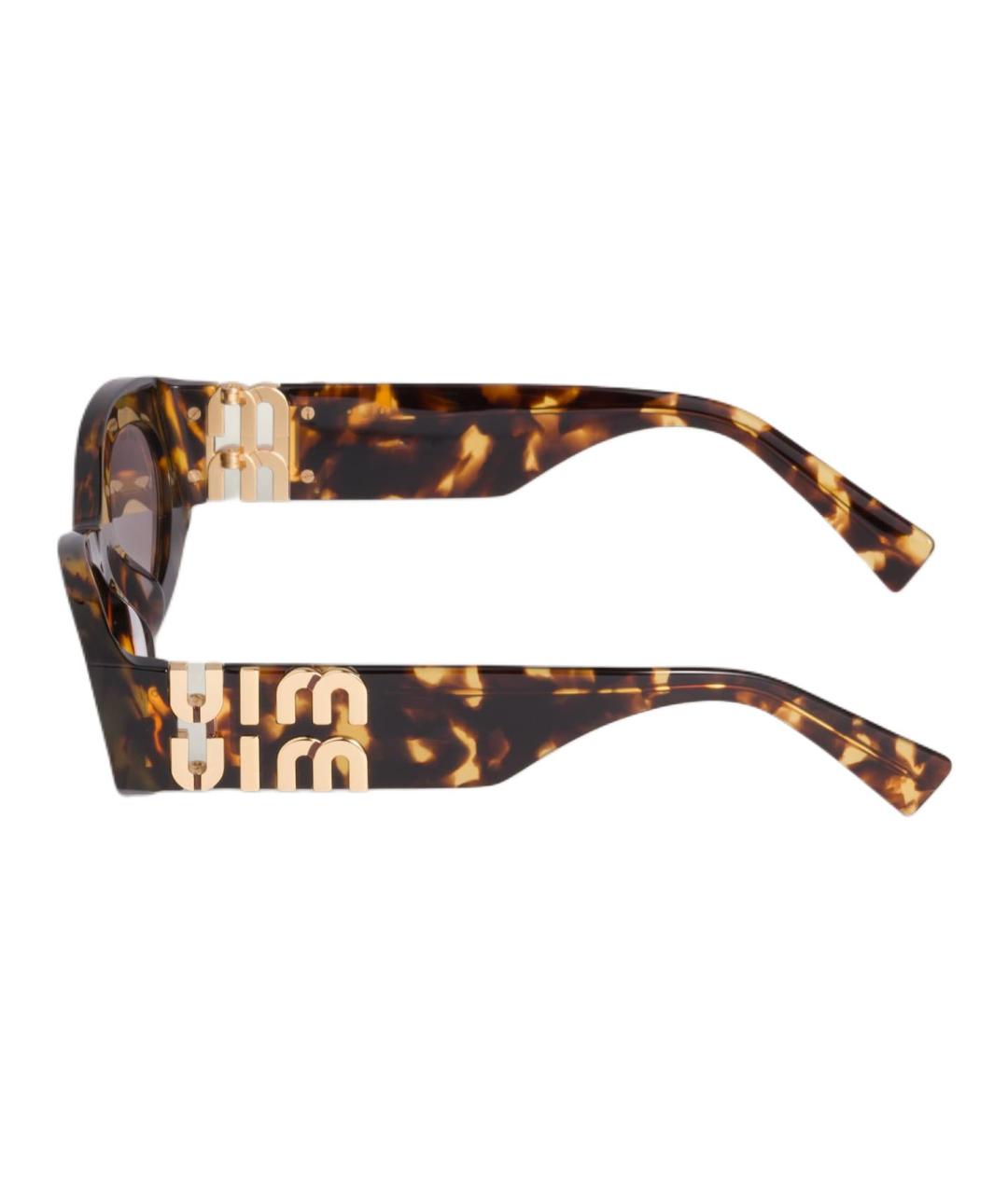 MIU MIU Коричневые пластиковые солнцезащитные очки, фото 3