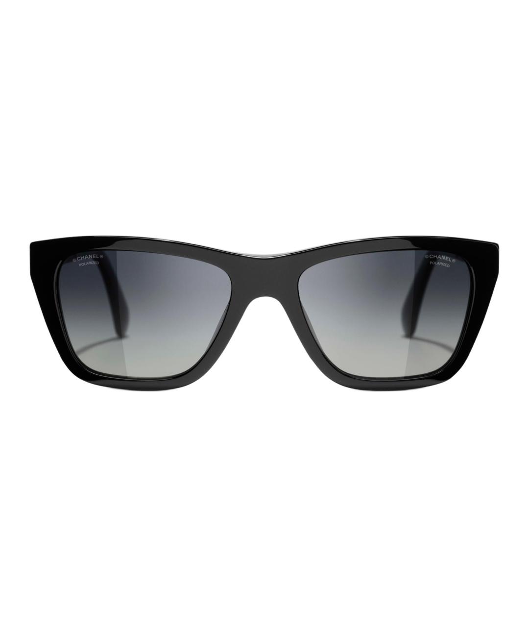 CHANEL Черные пластиковые солнцезащитные очки, фото 2