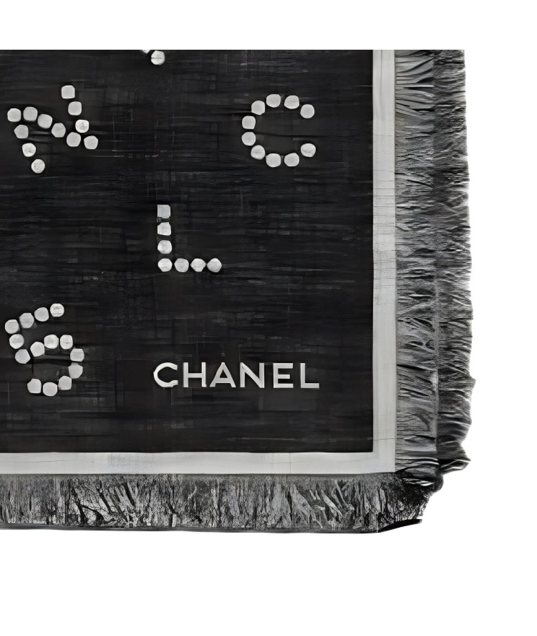 CHANEL Черный шарф, фото 2